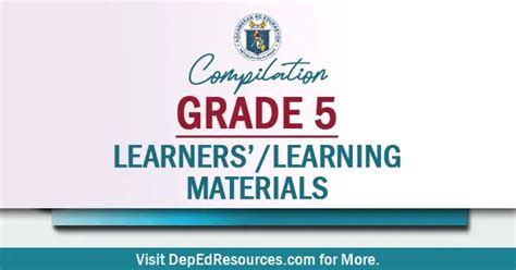 Learning Materials (GRADE 5) Free Download .